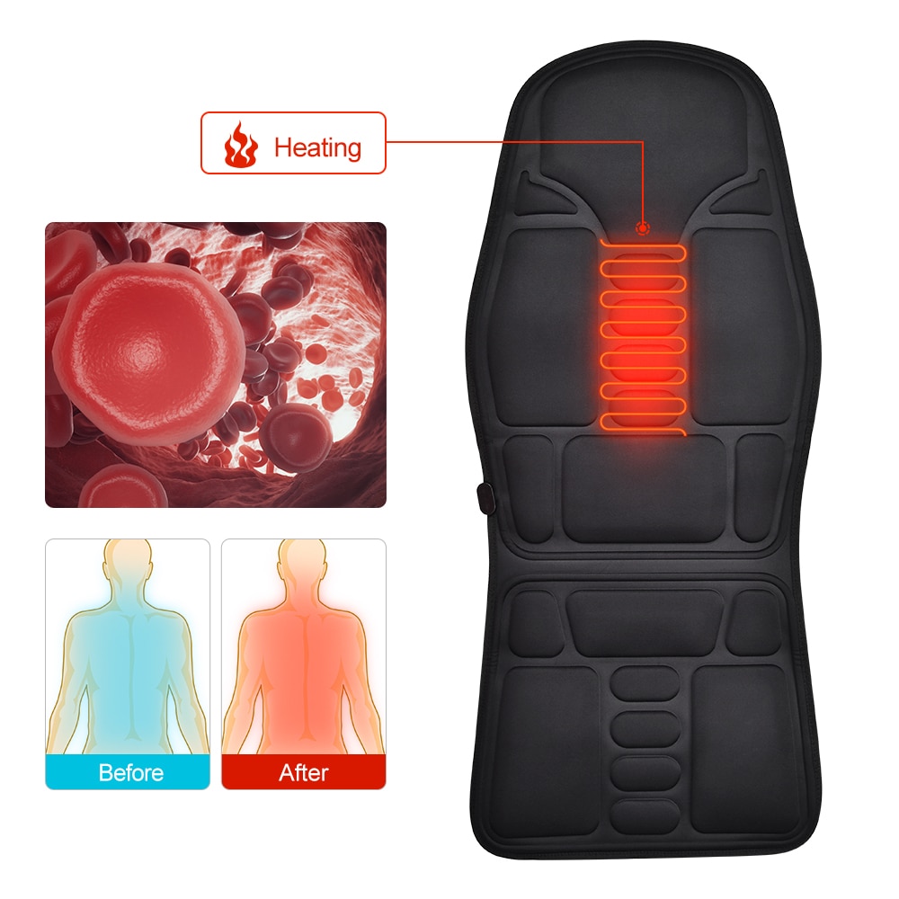 Electric Heating Vibrating Cervical Neck Back Body Cushion Massag for Car Home Lumbar Mattress Pain Relief