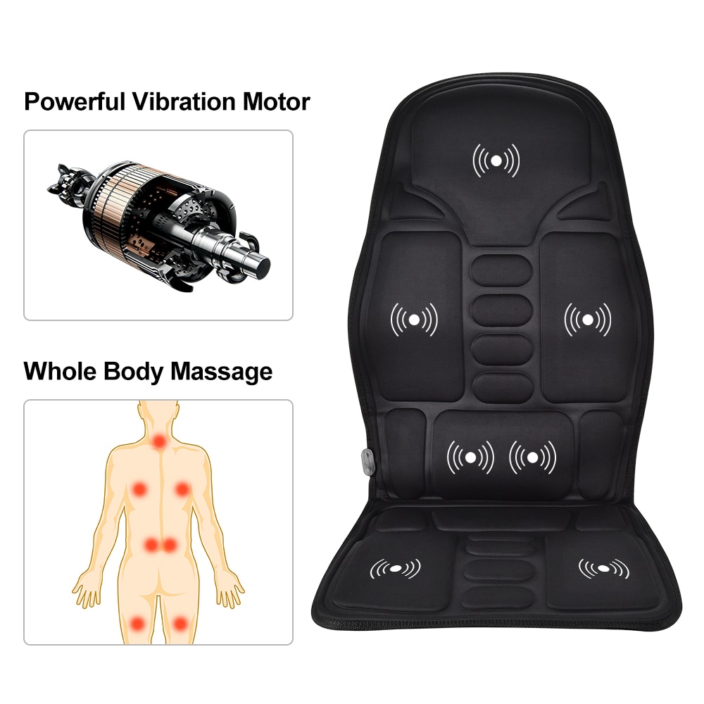 Electric Heating Vibrating Cervical Neck Back Body Cushion Massag for Car Home Lumbar Mattress Pain Relief