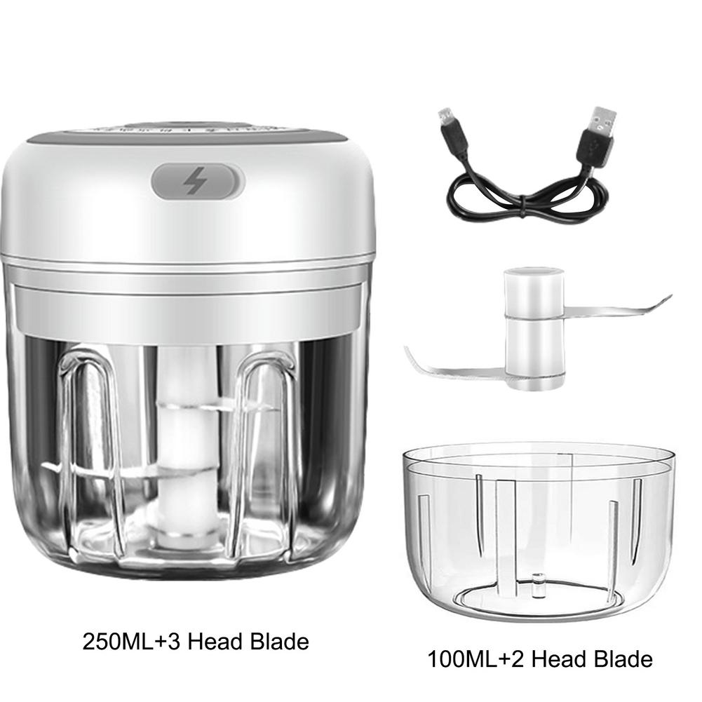 250/100ML Electric Mini Garlic Chopper USB Charging Masher Press Mincer Vegetable Chili Meat Grinder Food Chopper Kitchen Tools