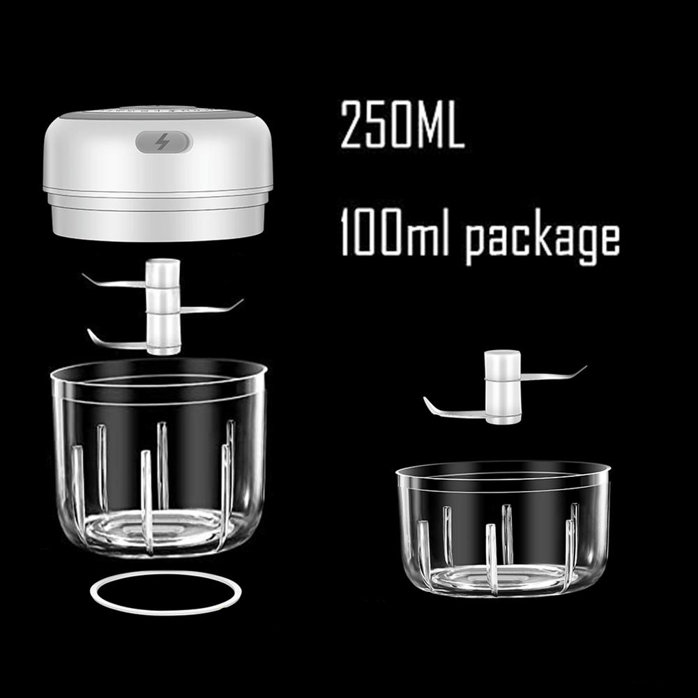 250/100ML Electric Mini Garlic Chopper USB Charging Masher Press Mincer Vegetable Chili Meat Grinder Food Chopper Kitchen Tools