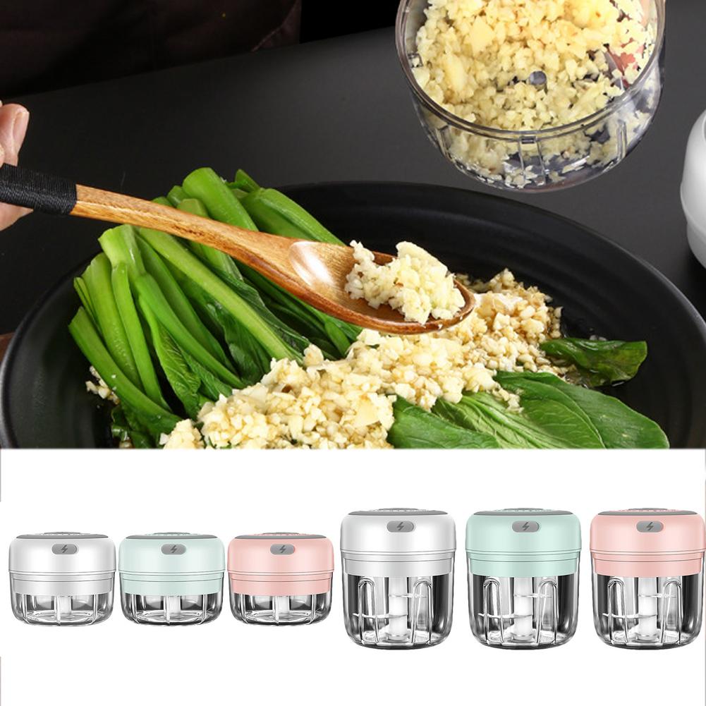 250/100ML Electric Mini Garlic Chopper USB Charging Masher Press Mincer Vegetable Chili Meat Grinder Food Chopper Kitchen Tools