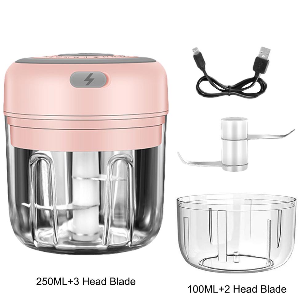 250/100ML Electric Mini Garlic Chopper USB Charging Masher Press Mincer Vegetable Chili Meat Grinder Food Chopper Kitchen Tools