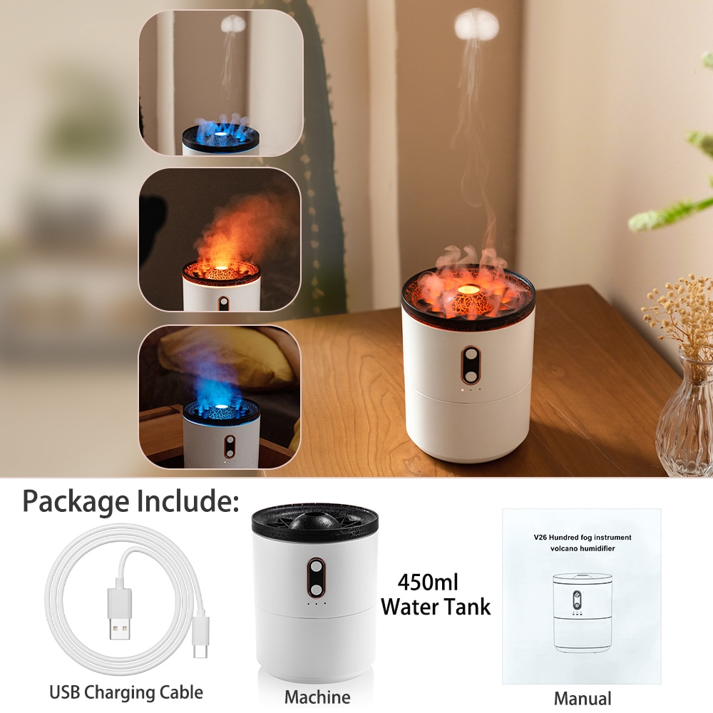 Flame Air Humidifier Essential for Bedroom Fragrance