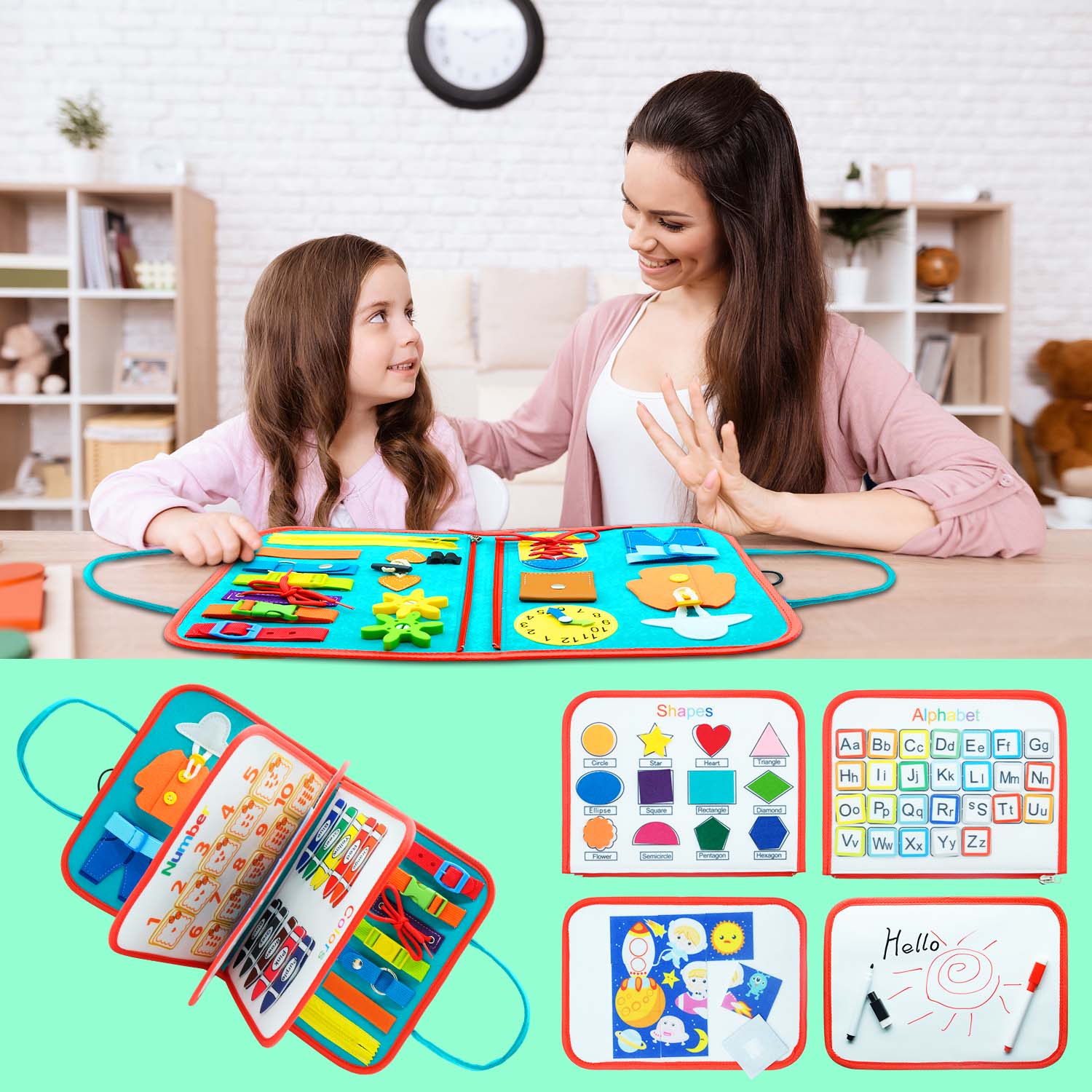 Toddler Busy Board Preschool Children Intelligence Learning Toys Sensory Montessori Board Baby Early Educational Toys