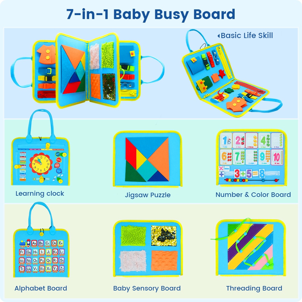 Toddler Busy Board Preschool Children Intelligence Learning Toys Sensory Montessori Board Baby Early Educational Toys