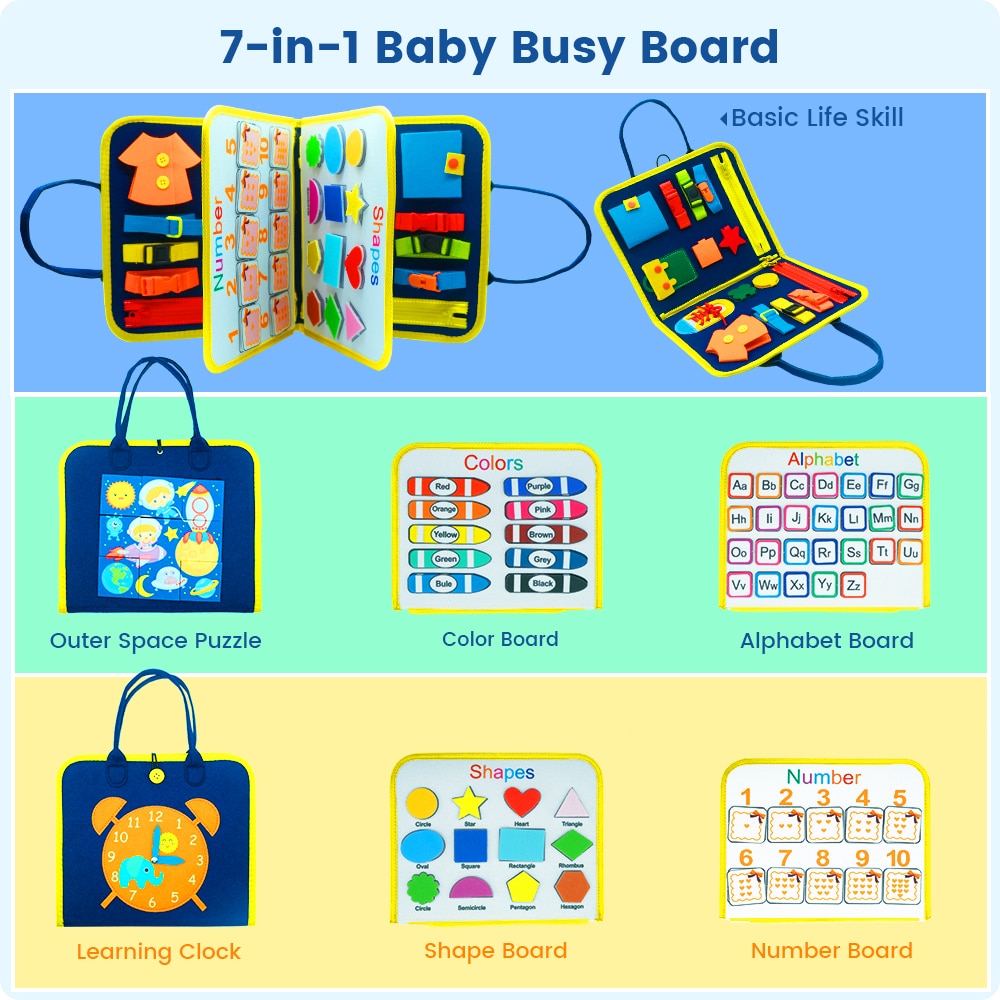 Toddler Busy Board Preschool Children Intelligence Learning Toys Sensory Montessori Board Baby Early Educational Toys