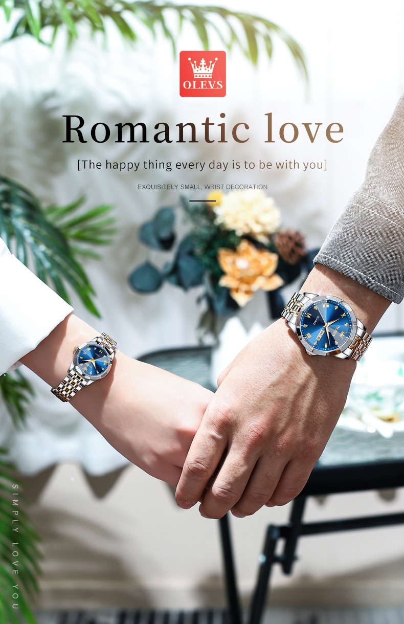 OLES Couple Watch Set for His Hers Design Lover's Watch Gifts