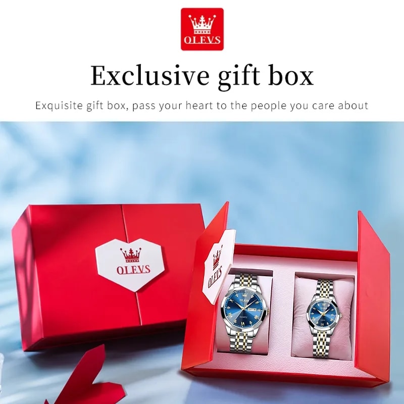 OLES Couple Watch Set for His Hers Design Lover's Watch Gifts