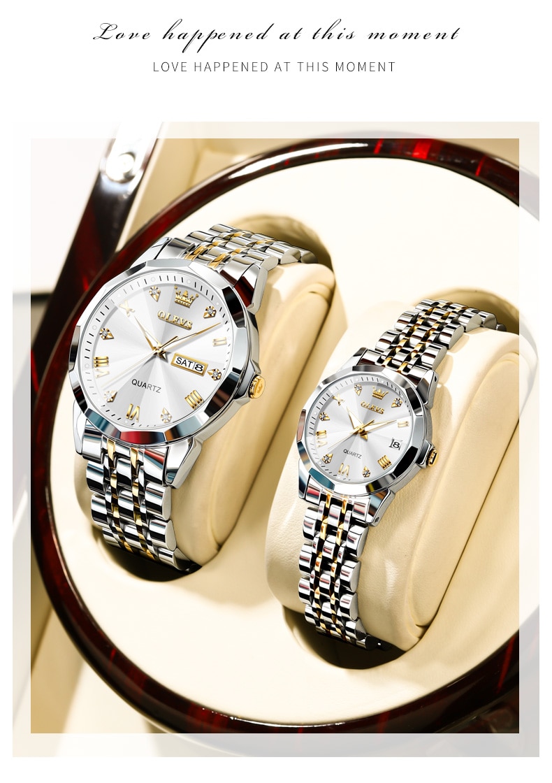 OLES Couple Watch Set for His Hers Design Lover's Watch Gifts