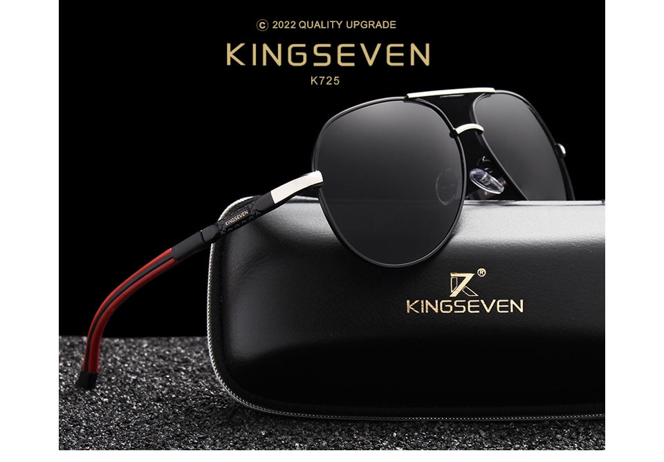 KINGSEVEN Men Vintage Aluminum Polarized Sunglasses Classic Brand Sun glasses Coating Lens Driving Eye wear For Men/Women