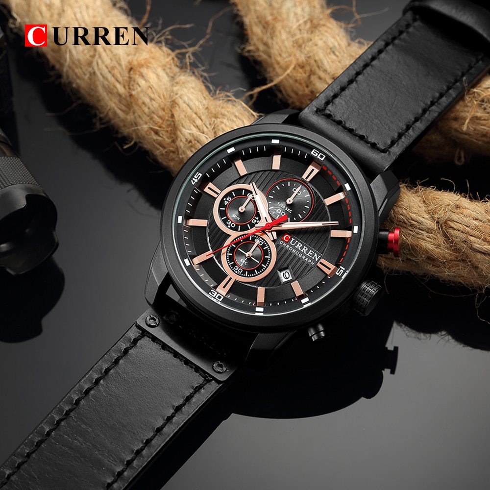 Luxury Brand Men Analog Digital Leather Sports Watches Men's Army Military Watch Man Quartz Clock