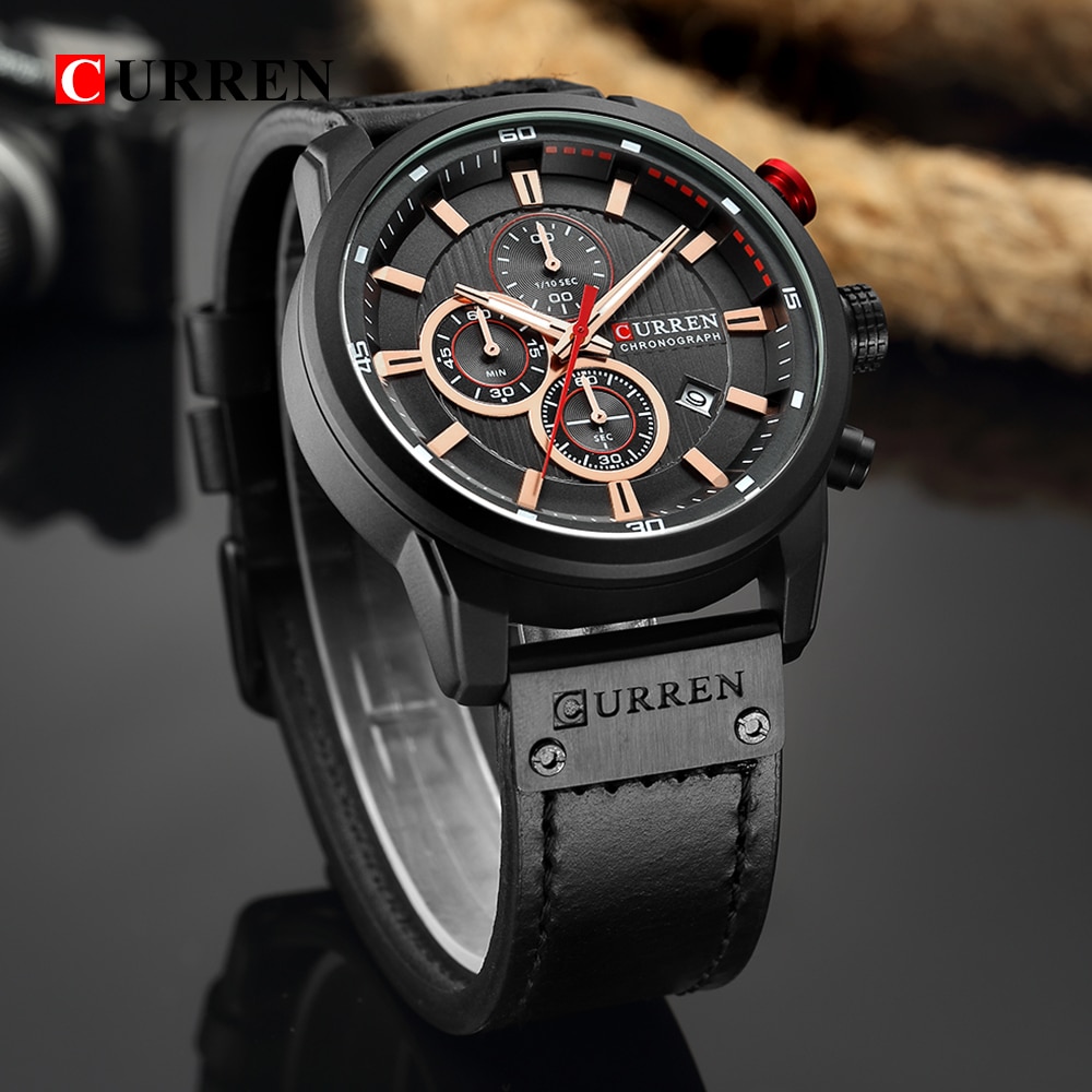 Luxury Brand Men Analog Digital Leather Sports Watches Men's Army Military Watch Man Quartz Clock