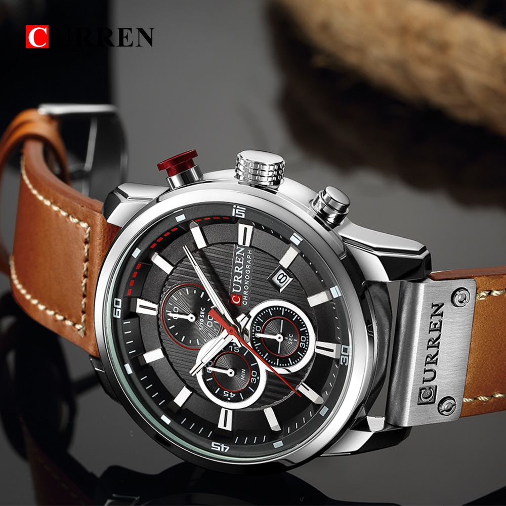 Luxury Brand Men Analog Digital Leather Sports Watches Men's Army Military Watch Man Quartz Clock