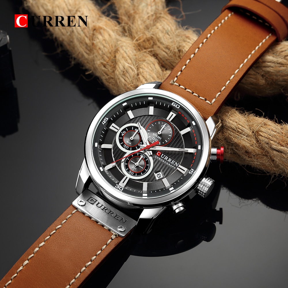 Luxury Brand Men Analog Digital Leather Sports Watches Men's Army Military Watch Man Quartz Clock