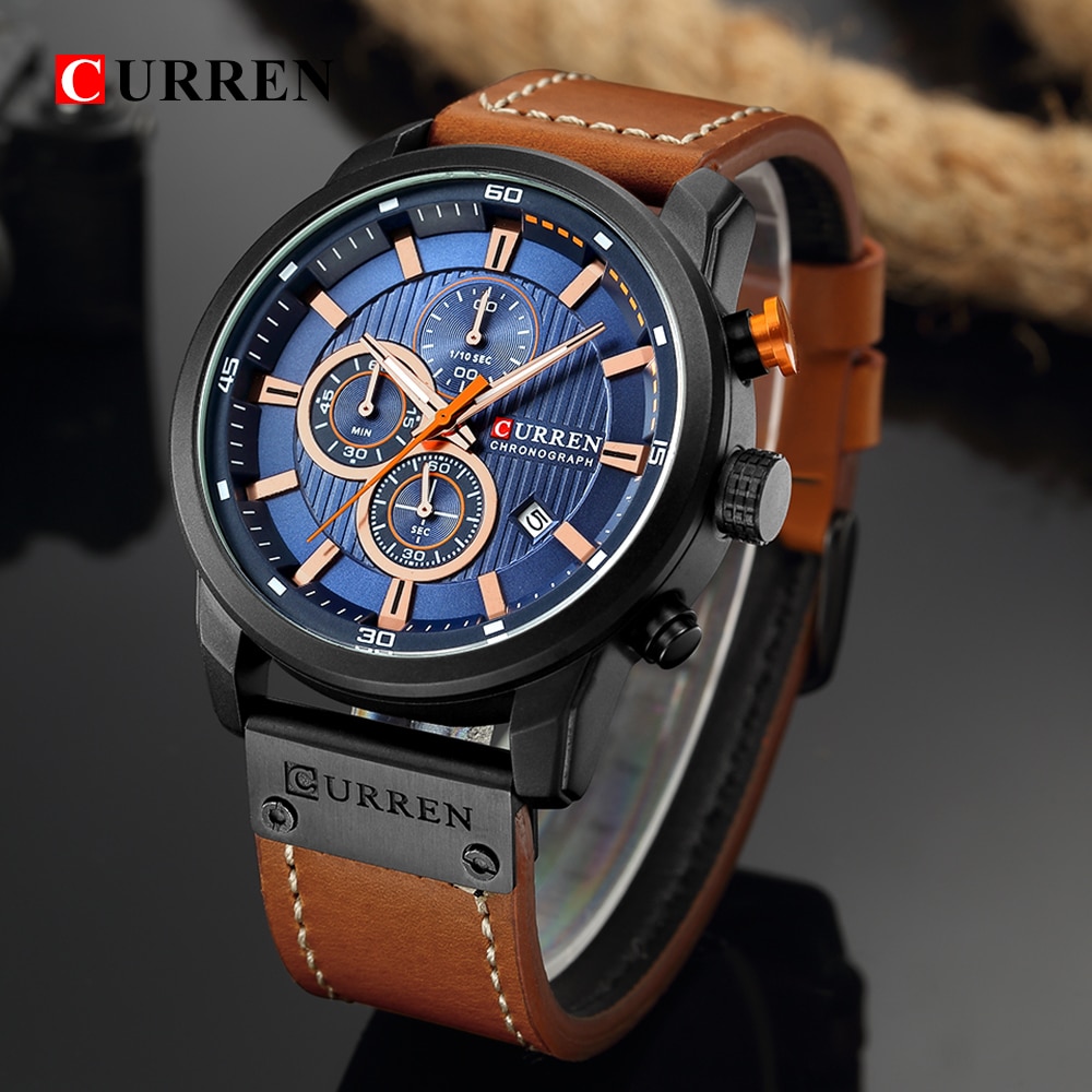 Luxury Brand Men Analog Digital Leather Sports Watches Men's Army Military Watch Man Quartz Clock