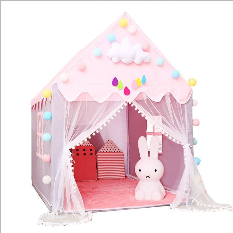 Portable Children's Tent Folding Kids Tents Tipi Baby Play House Large Girls Pink Princess Castle Child Room Decor