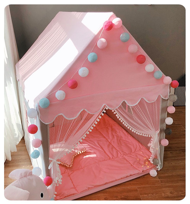 Portable Children's Tent Folding Kids Tents Tipi Baby Play House Large Girls Pink Princess Castle Child Room Decor