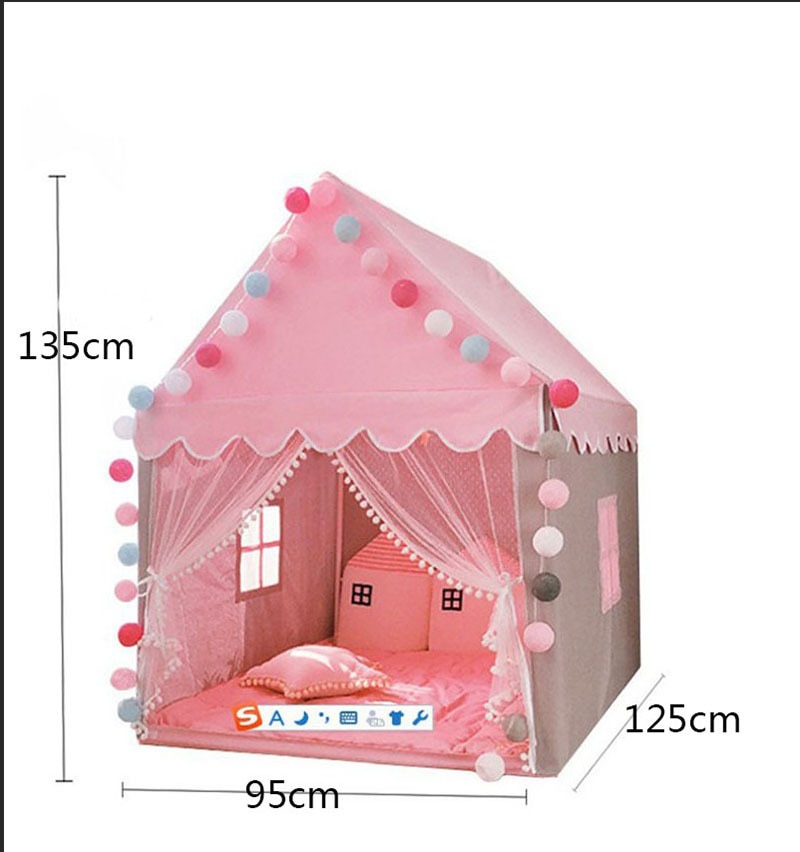 Portable Children's Tent Folding Kids Tents Tipi Baby Play House Large Girls Pink Princess Castle Child Room Decor