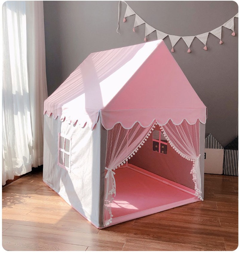 Portable Children's Tent Folding Kids Tents Tipi Baby Play House Large Girls Pink Princess Castle Child Room Decor