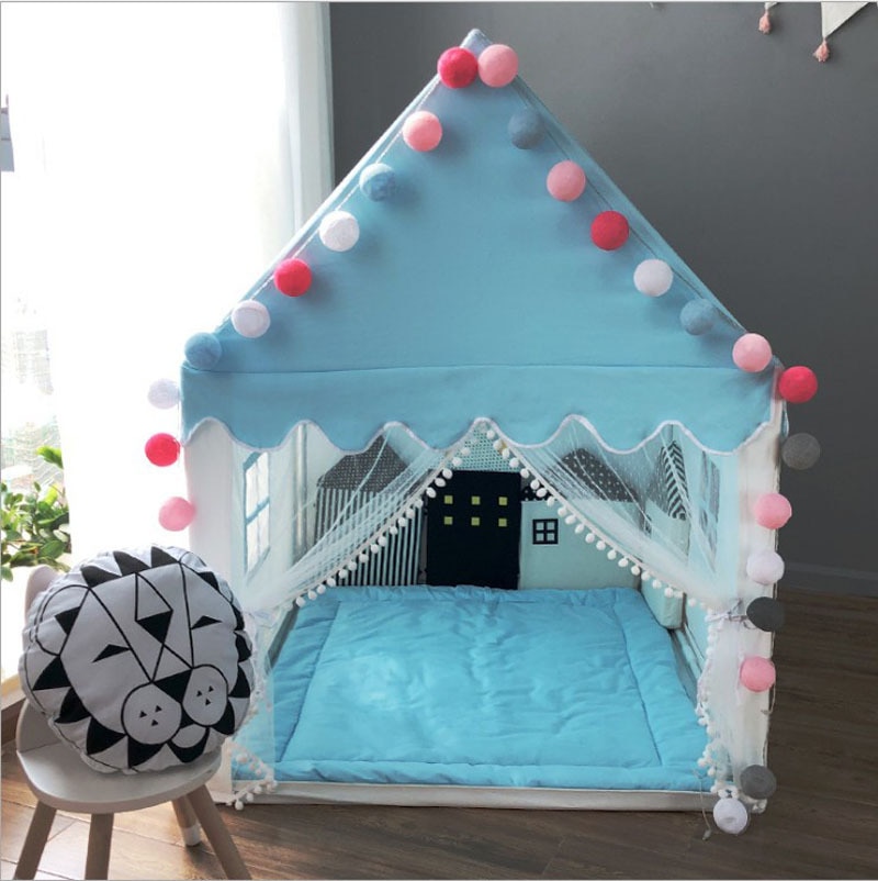 Portable Children's Tent Folding Kids Tents Tipi Baby Play House Large Girls Pink Princess Castle Child Room Decor