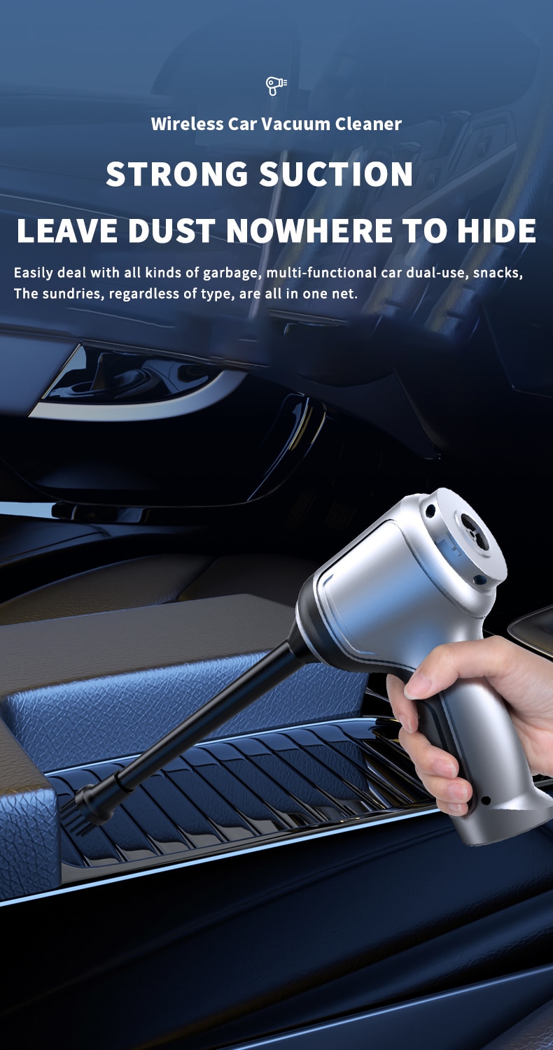 Mini Car Vacuum Cleaner Powerful Cleaning Machine Car Accessories Home Auto Robot Wireless Cleaner Home Appliance Strong Suction