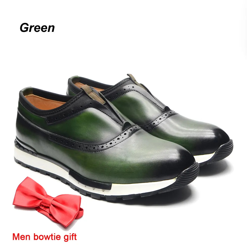 EU Size 38 To 46 Men Shoes Fashion French Style Real Leather Oxford Sneakers Slip-on Casual Travel Shoes Non-slip Male Shoes