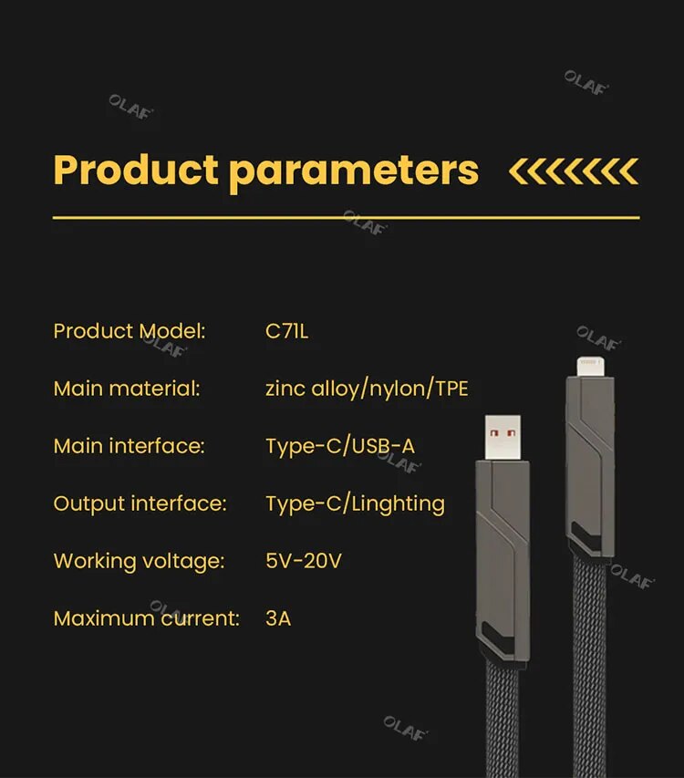 4 in 1 Fast Charging Cable 100W USB C Cable For Xiaomi Samsung Huawei USB Type C To Lightning Cable For iPhone 2M 14 13 Pro Max