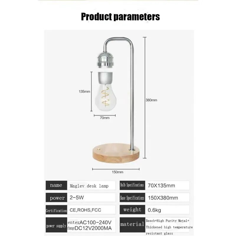 Magnetic Levitation LED Light Lamp