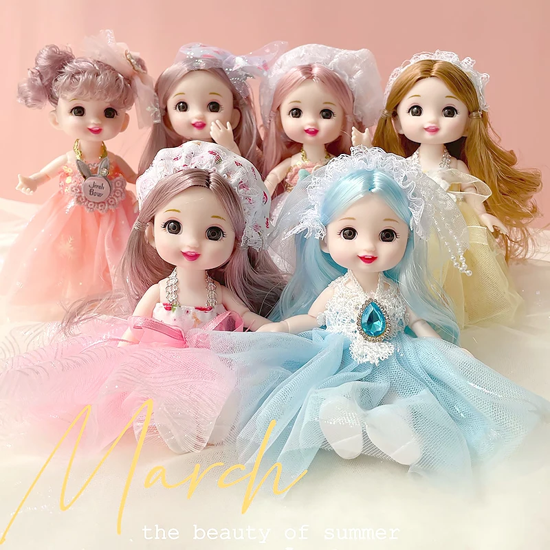 16cm Flower Fairy BJD Doll - Colorful Clothes