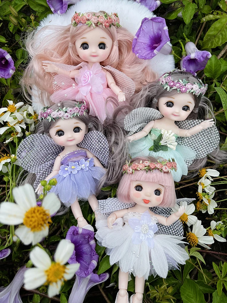 16cm Flower Fairy BJD Doll - Colorful Clothes