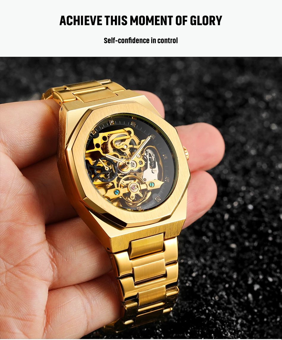 Forsining Fashion Silver Mens Watches Top Brand Luxury Automatic Mechanical Stainless Steel Fashion Business Skeleton Wristwatch