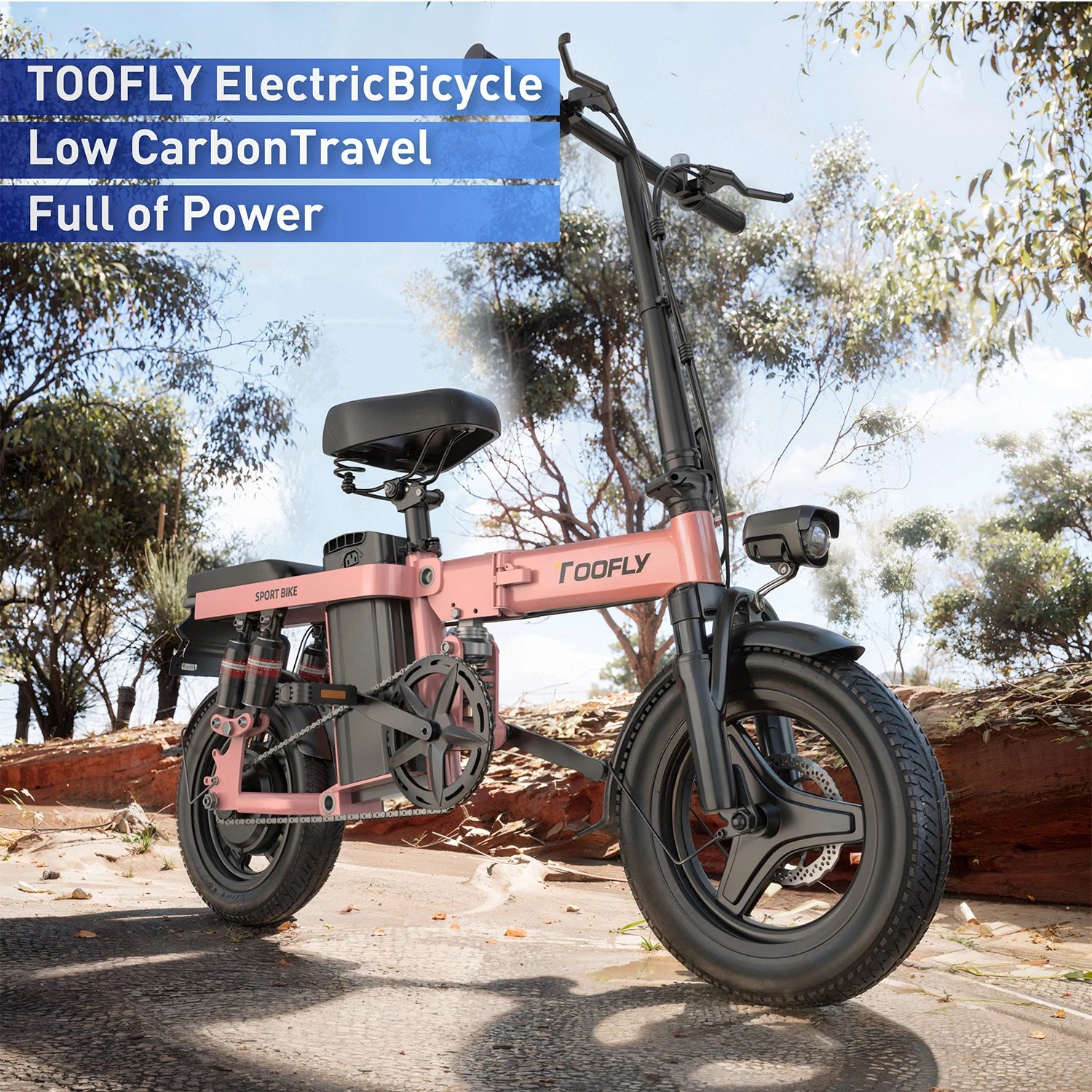 Folding Electric Bicycle TOOFLY GS5 500W Peak Motor 48V15AH Battery City Riding Electric Bike Adult Commuter Speed 32Km/h E-bike