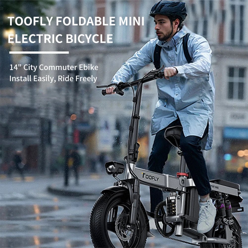 Folding Electric Bicycle TOOFLY GS5 500W Peak Motor 48V15AH Battery City Riding Electric Bike Adult Commuter Speed 32Km/h E-bike