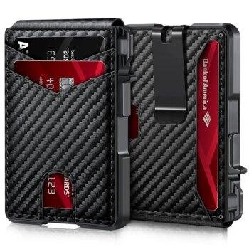 Men's Minimalist Wallet with RFID Blocking Aluminum Money Cards Holder