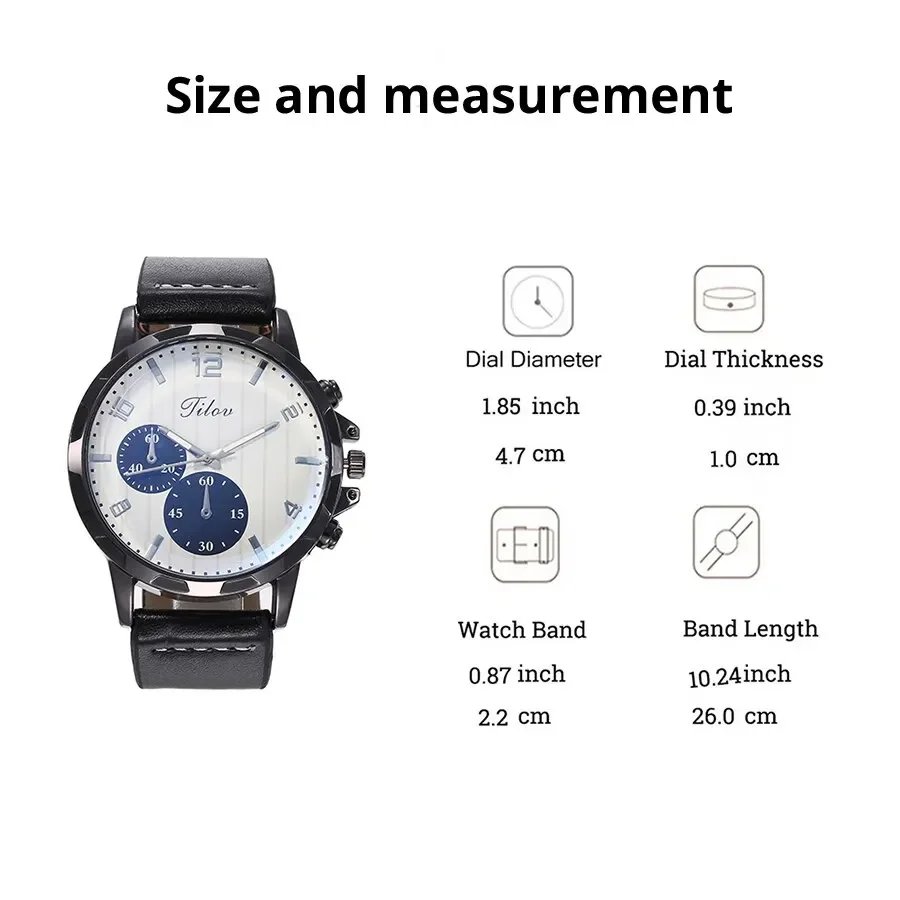 2024 New Gift Business Luxury Company Mens Set 6 in 1 Watch Glasses Pen Keychain Belt Purse Welcome Holiday Birthday