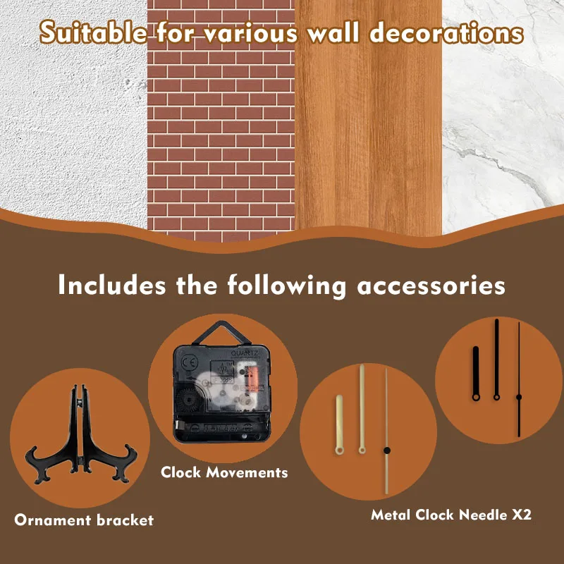 2D Effects Silent Wall Clock , Coffee Theme Decoration ,DIY Assembly Kit - Winter Bedroom Decor - Fathers Day Gifts