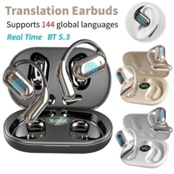 AI Translator Earbuds 144 Languages 3-in-1