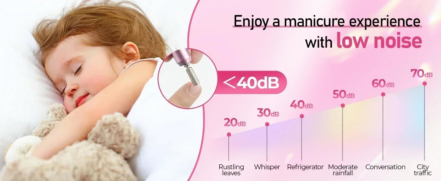 Electric Nail Drill Professional 40000RPM Electric Nail File Kit Nail Drill Machine with LCD Display for Acrylic Gel