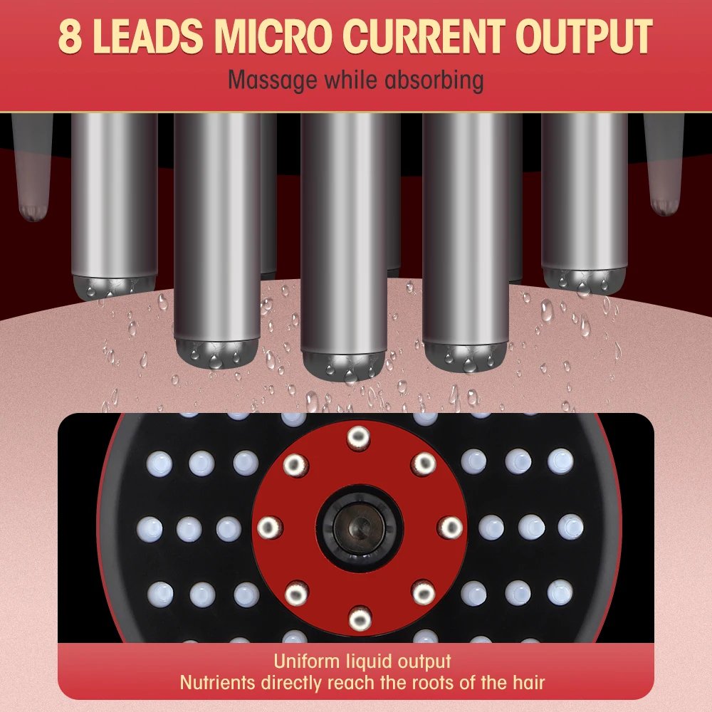 3 Modes Electric Massage Comb Portable Red Light Laser Comb for Hair