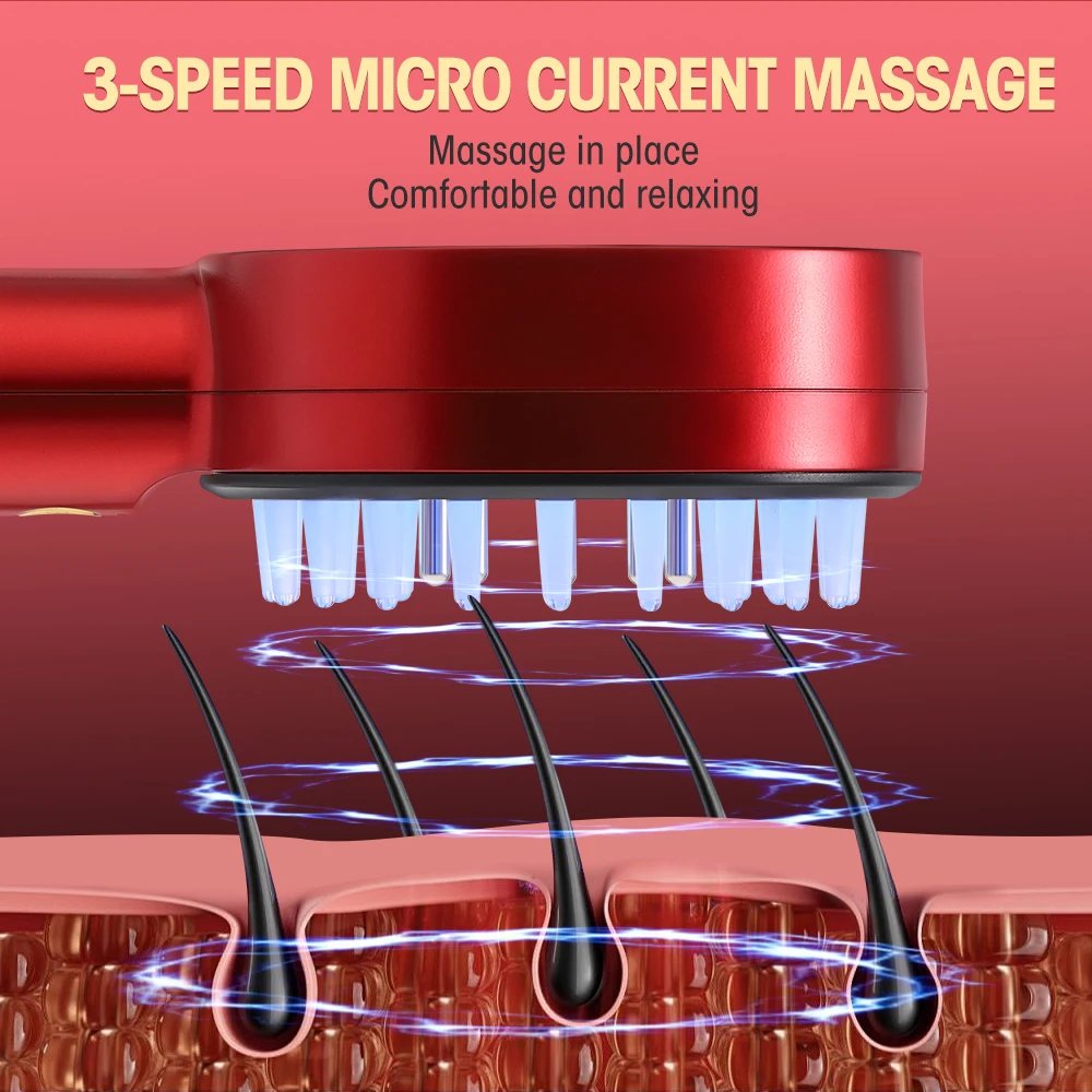 3 Modes Electric Massage Comb Portable Red Light Laser Comb for Hair
