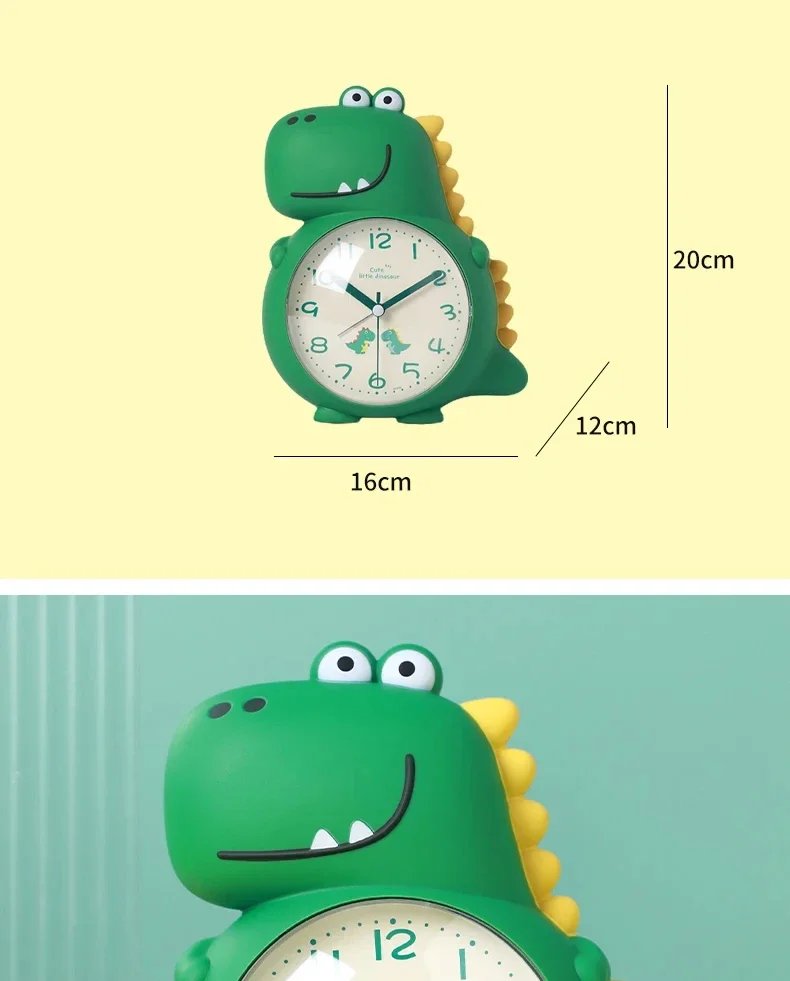 Dinosaur-Themed Alarm Clock for Kids - Wake-Up Light, Cute Cartoon Design, Perfect for Boys, Girls & School Students!