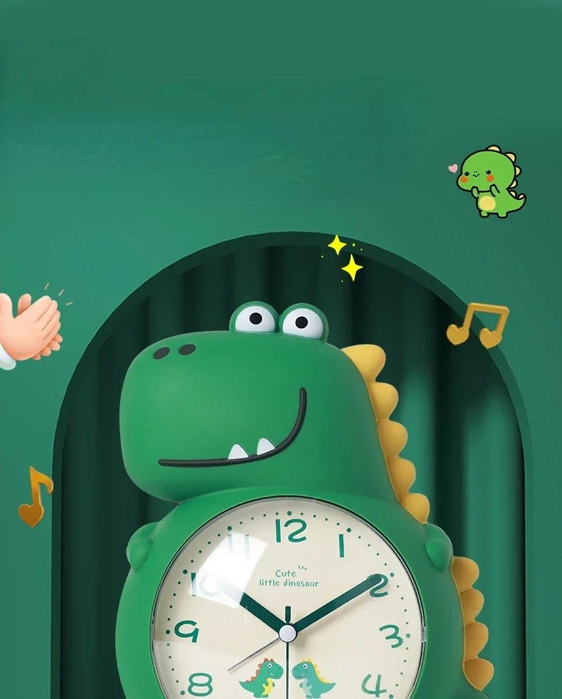 Dinosaur-Themed Alarm Clock for Kids - Wake-Up Light, Cute Cartoon Design, Perfect for Boys, Girls & School Students!