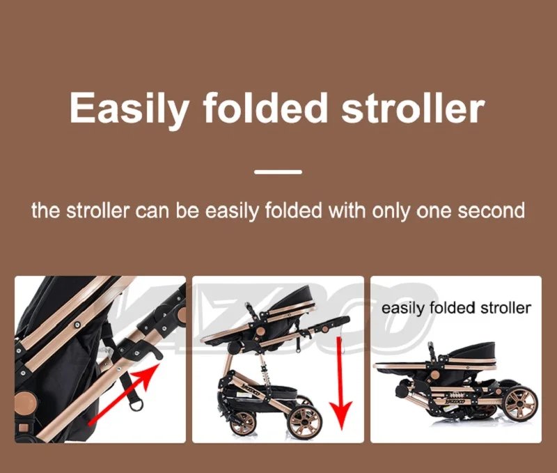 Luxurious 3 in 1 Baby Stroller Portable Travel Baby Carriage