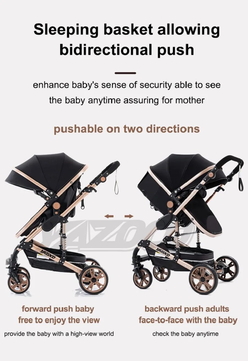 Luxurious 3 in 1 Baby Stroller Portable Travel Baby Carriage