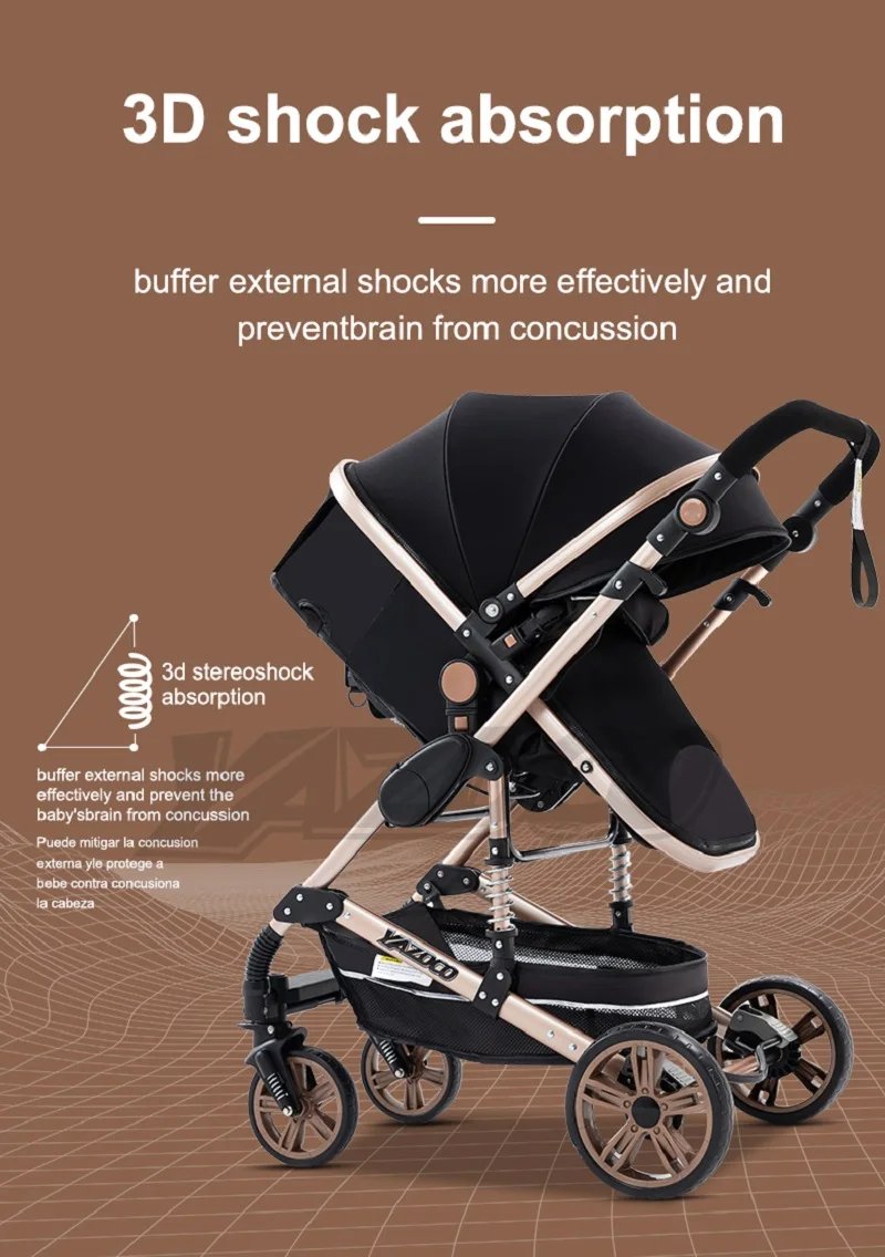 Luxurious 3 in 1 Baby Stroller Portable Travel Baby Carriage
