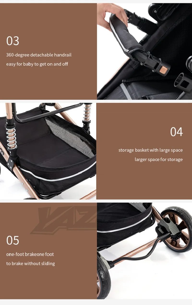 Luxurious 3 in 1 Baby Stroller Portable Travel Baby Carriage