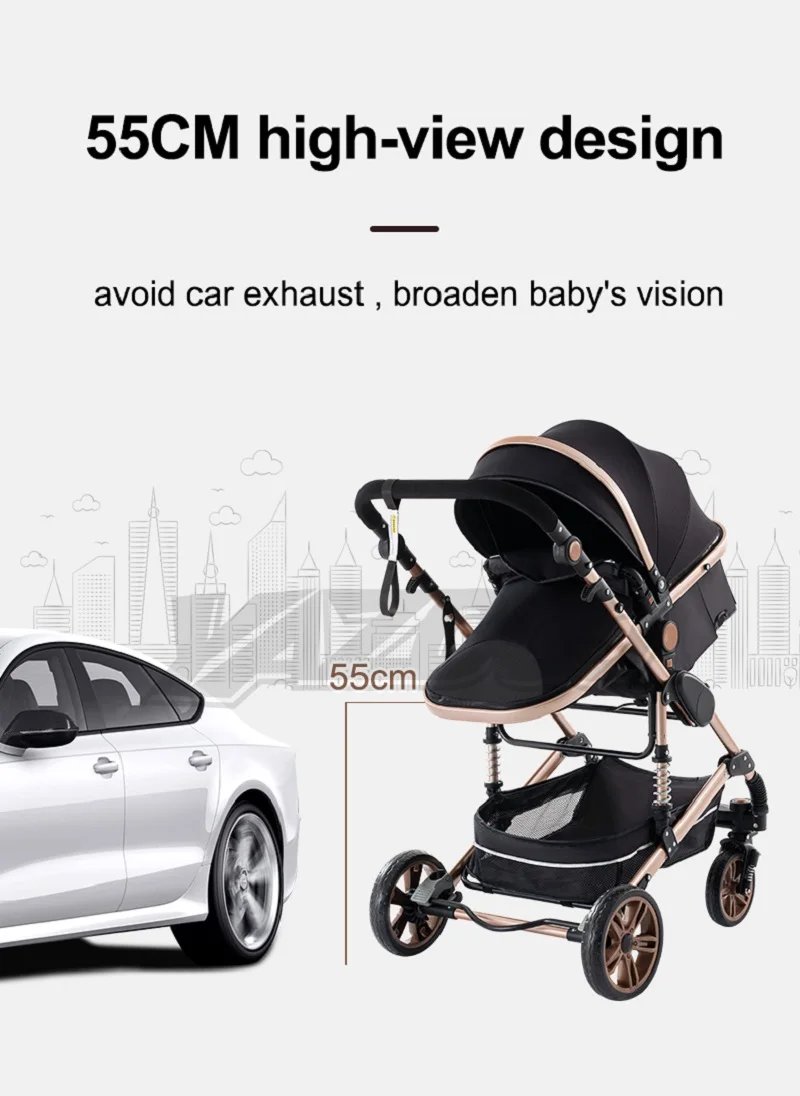 Luxurious 3 in 1 Baby Stroller Portable Travel Baby Carriage