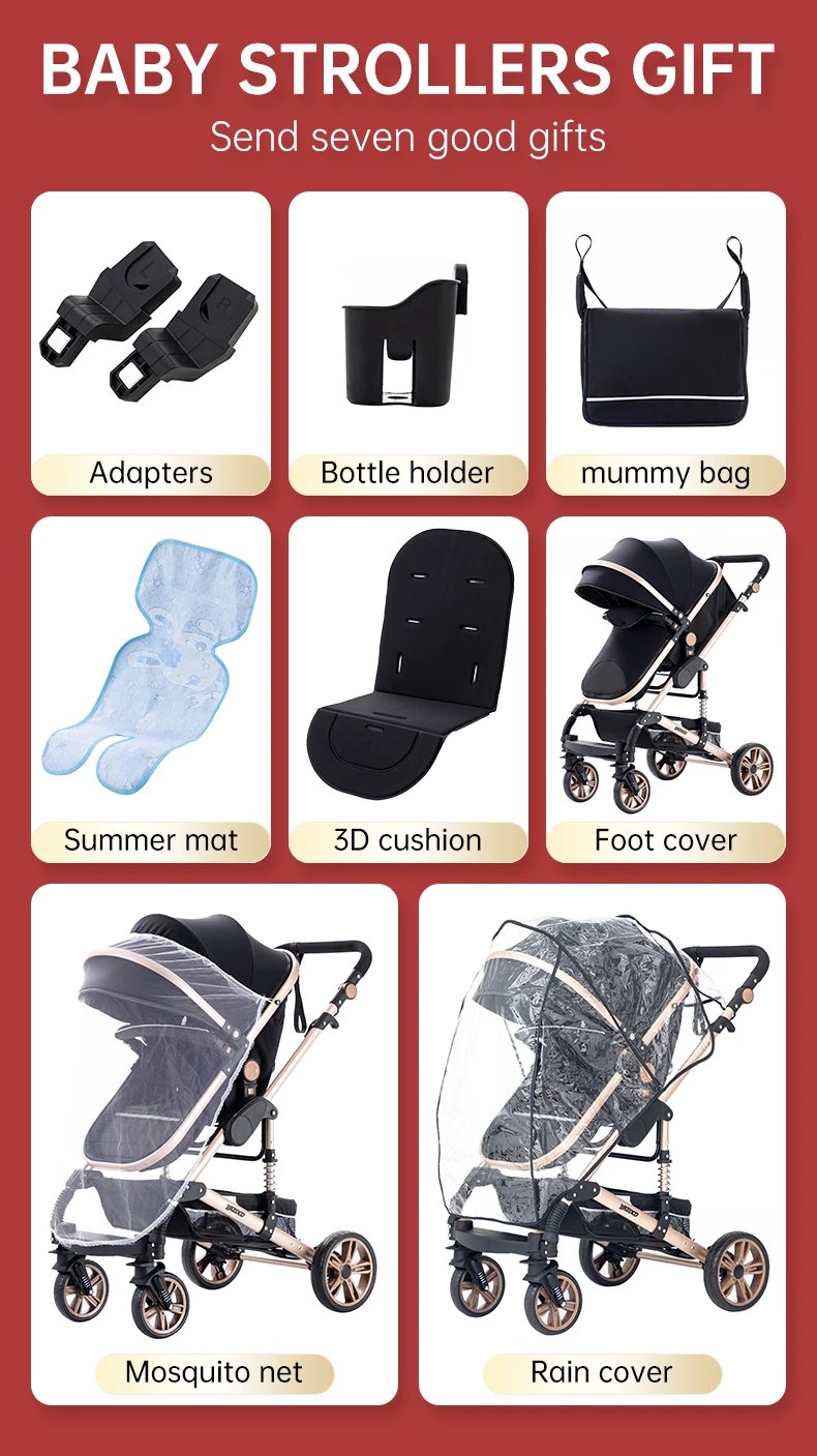Luxurious 3 in 1 Baby Stroller Portable Travel Baby Carriage
