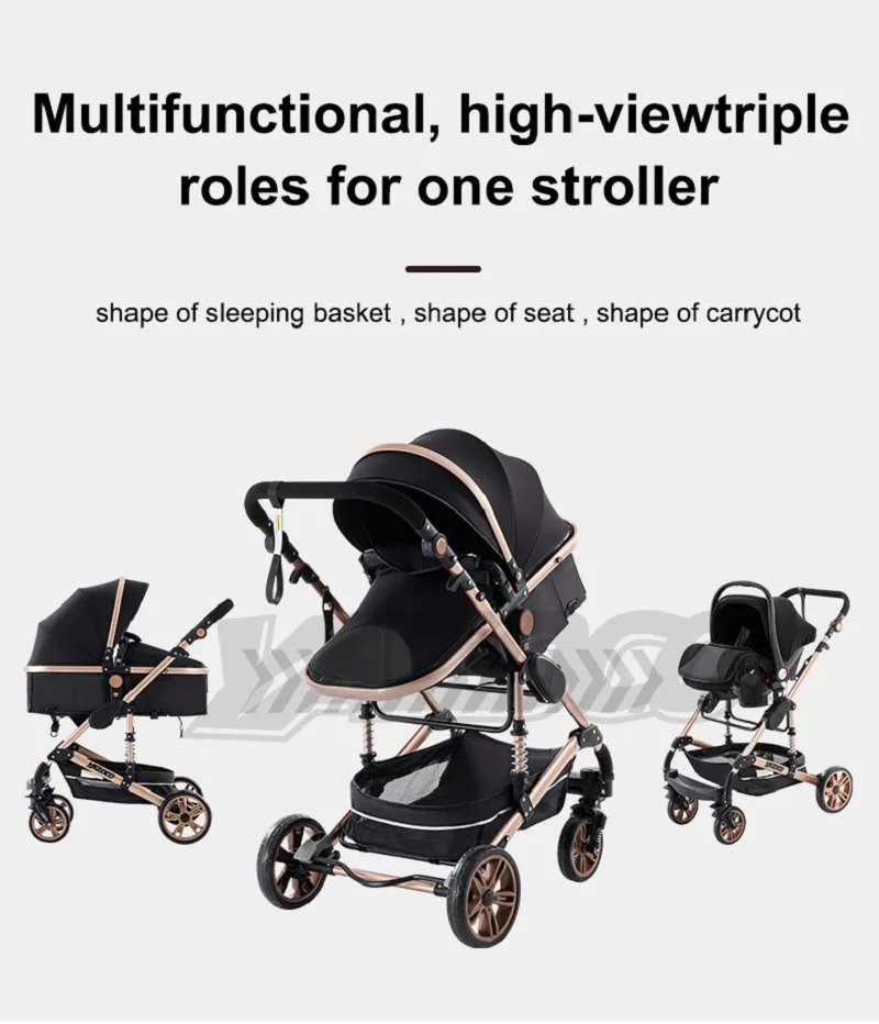 Luxurious 3 in 1 Baby Stroller Portable Travel Baby Carriage
