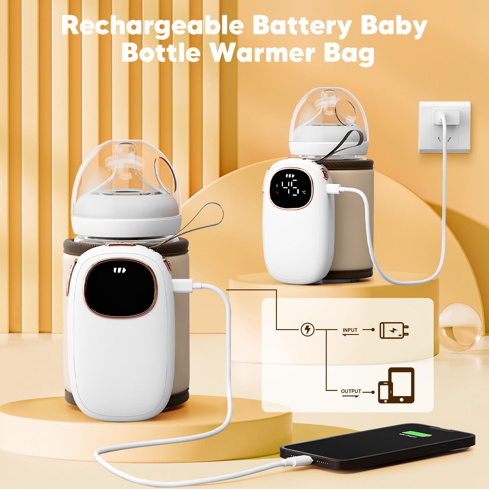 Universal Baby Milk Bottle Warmer Heating Wireless USB Charged Heating Bag 5000MA Battery Powered Temperature Display 6 Level Universal Baby Milk Bottle Warmer Heating Wireless USB Charged Heating Bag 5000MA Battery Powered Temperature Display 6 Level